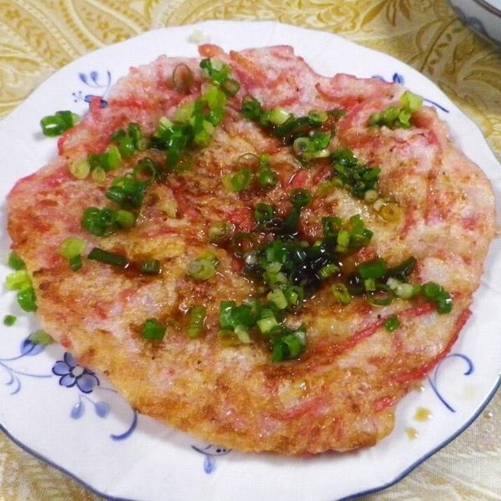 大和芋の桜海老紅生姜焼き